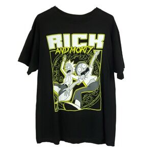 Rick & Morty Portal Jump XL XLarge Shirt White Neon Green Art Black New